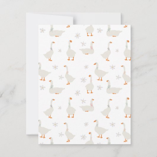 キュートハンドドローグース&デイジー名前をカスタムする ノートカード (裏面)