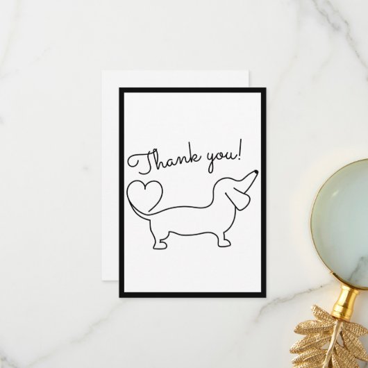 キュートハンドドロードダシュンドフラットサンキューカード サンキューカード (正面/裏面インサイチュ)