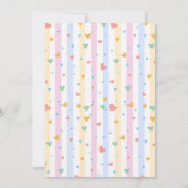 キュートハートバニー ホッパーズ ベビーシャワー 招待状 (裏面)