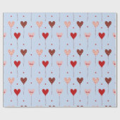 キュートハートバルーン型包み紙 ラッピングペーパー (フラット)