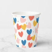 キュートハートパターン紙カップ 紙コップ (裏面)