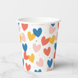 キュートハートパターン紙カップ 紙コップ
