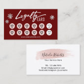 キュートハート美しいサロンスパホリデーレッドロイヤリティ ロイヤリティカード (正面/裏面)