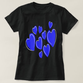 キュートハート ハンドドローンブルー ロマンティックドゥードル Tシャツ