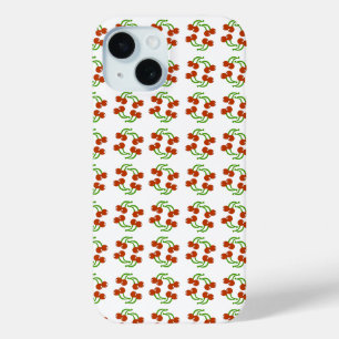 キュートハーベストレッドさくらんぼおもしろいパターンデザイン iPhone 15ケース
