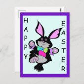 キュートバおもしろいニー子供へハッピーイースター ポストカード (正面/裏面)