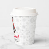 キュートバイクバイクもしくは自転車に乗る人サンタスノーフレーク紙カップ 紙コップ (左)