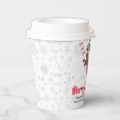 キュートバイクバイクもしくは自転車に乗る人サンタスノーフレーク紙カップ 紙コップ (右)