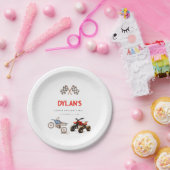 キュートバイク複合テーマ誕生日 ペーパープレート (パーティー)