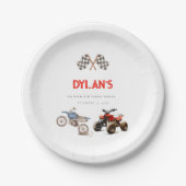 キュートバイク複合テーマ誕生日 ペーパープレート (正面)