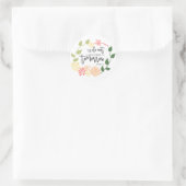 キュートバイブル聖句フラワーリース書道シック ラウンドシール (バッグ)