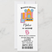 キュートバウンスハウス誕生日チケットスタイル招待状 招待状 (正面)