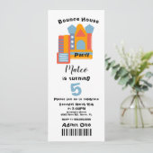 キュートバウンスハウス誕生日チケットスタイル 招待状 (スタンド正面)