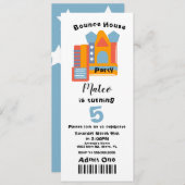 キュートバウンスハウス誕生日チケットスタイル 招待状 (正面/裏面)