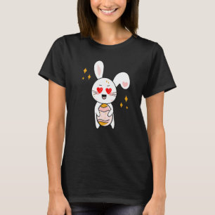 キュートバカラフルニー顔絞り染め赤いハートフラワー Tシャツ