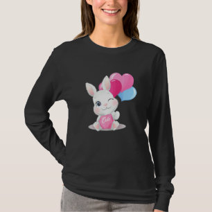 キュートバカラフルニー顔絞り染め赤いハートフラワー Tシャツ