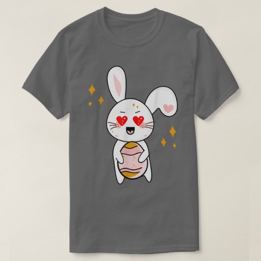 キュートバカラフルニー顔絞り染め赤いハートフラワー Tシャツ (デザイン正面)