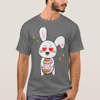 キュートバカラフルニー顔絞り染め赤いハートフラワー Tシャツ