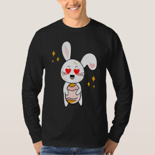 キュートバカラフルニー顔絞り染め赤いハートフラワー Tシャツ