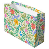 キュートバグおもしろいフローラ春サマーパステルイエロー ラージペーパーバッグ (裏面アングル)