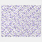 キュートバタフライエステティックパープルテーマ フリースブランケット (正面(横))