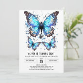キュートバタフライエレガントボーイ誕生日 招待状 (スタンド正面)