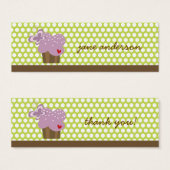 キュートバタフライカップケーキ誕生日パーティーDIYギフトラベル (正面&裏面)