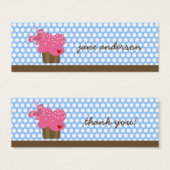 キュートバタフライカップケーキ誕生日パーティーDIYギフトラベル (正面&裏面)