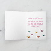 キュートバタフライガールネームハッピーバースデー カード (内部)