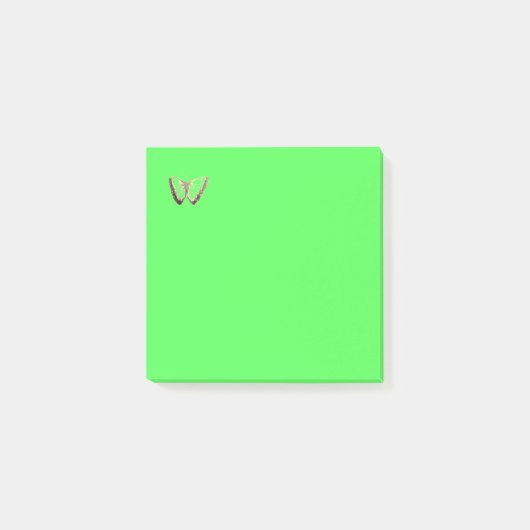 キュートバタフライデザイン明るい緑のポストイットノート ポストイット (正面)