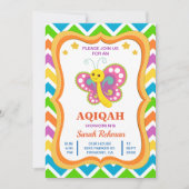 キュートバタフライベビーガールアクイカ 招待状 (正面)