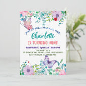 キュートバタフライ水玉模様フローラフラワー誕生日 シーズンカード (スタンド正面)