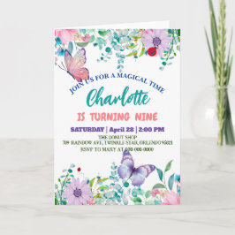 キュートバタフライ水玉模様フローラフラワー誕生日 シーズンカード