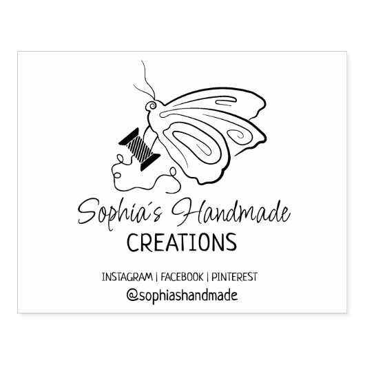 キュートバタフライ裁縫カスタム手作り ラバースタンプ (インプリント)