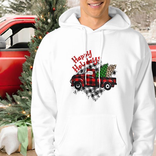 キュートバッファロープレイドタータンチェックモダンクリスマスツリー パーカ