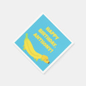 キュートバナナドッグカスタムパーティー スタンダードカクテルナプキン (角)