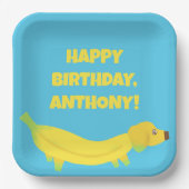 キュートバナナドッグカスタムパーティー ペーパープレート (正面)