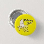 キュートバナナ子供の誕生日かわいい 缶バッジ (正面&裏面)