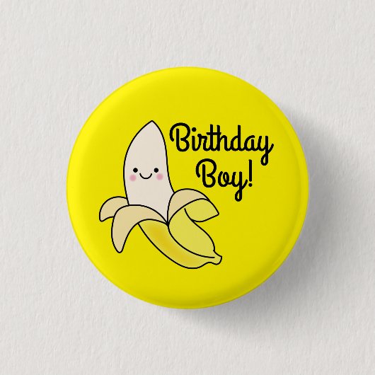 キュートバナナ子供の誕生日かわいい 缶バッジ (正面)