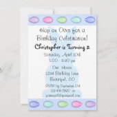 キュートバニーとエッグスカラフルイースターボーイズ誕生日 招待状 (裏面)