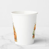 キュートバニーとカボチャ秋誕生日 紙コップ (左)