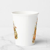 キュートバニーとカボチャ秋誕生日 紙コップ (右)