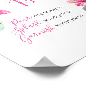 キュートバニーとピンクフラワーミモザバー ポスター (角)