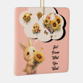 キュートバニーひまわりオーナメント セラミックオーナメント (右)