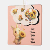 キュートバニーひまわりオーナメント セラミックオーナメント (左)