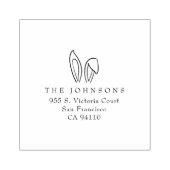 キュートバニーイヤーイースターファミリー差出人住所 ラバースタンプ (インプリント)