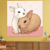 キュートバニーイラストレーション キャンバスプリント (インサイチュ (リビング))