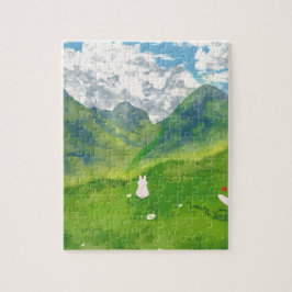 キュートバニーインマウンテンビューパズル ジグソーパズル