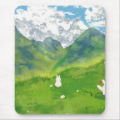 キュートバニーインマウンテンビューマウスパッド マウスパッド (正面)