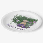 キュートバニーイースターウィッシュホリデーグリーティング ペーパープレート (アングル)